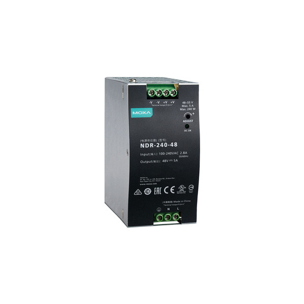 Moxa 240 W/5.0 A Din-Rail 48 Vdc Power Supply, Universal 90 To 264